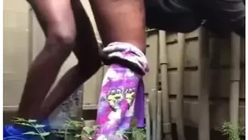 Bitch Got Her Bussin His Morning Nut In Her Pussy At The Back Of Her Mama House