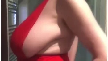 Annabels Red Satin Halter Neck Negligee Shower Play