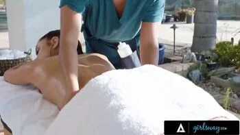 Petite Vanna Bardot Gets Oiled Up Outdoor Lesbian Massage with Jasmine Sherni