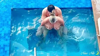 Milf Nina Nite Hot Tub Blowjob & Underwater Sex Creampie