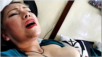 A Mature Busty Russian Slut In Black Stockings And Shoes Again Spreads Her Legs Wide In Front Of All