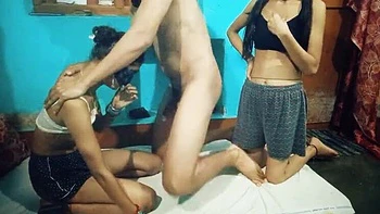 Desi School Friends Threesome: Hindi Audio Fuck with Two Hot Indian Girls and Boy