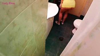 Stepmom LadyRoma Gives Handjob in Bathroom - Taboo Family Sex