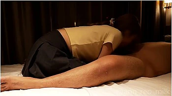 Japan Couple Having Lovey-dovey Sex After Bedtime In Vacation Hotel - Massive Ejaculation On Big Areola