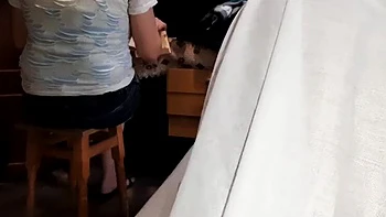 My Girlfriend Studies For Exam While Neighbor Eats My Pussy Under Blanket - Lesbian Threesome Teen Cheating