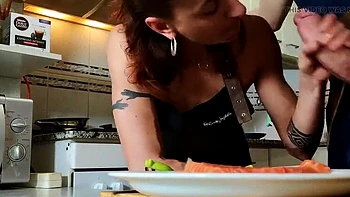 Petite Latina Magia Rosa Nude Cooking Blowjob Facial Amateur Homemade