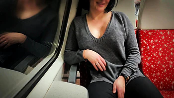 Amateur Brunette First Time Public Fuck on Train with Stranger - DedeDeville Squirting Orgasm