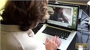 Redhead Sub Isabel Dean Receives Warm Jizz