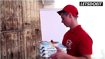 Skinny Secretary Monika Phamous Seduces Pizzaboy Into Nasty Raunchy Fuck Session