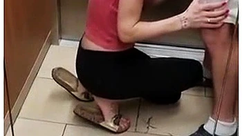 I Get Sucked In The Elevator And I Cum On Her Pretty Little Tits