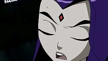 Lesbian Anime: Girlfriends Starfire And Raven Fuck With Strapon