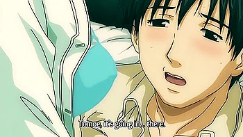 He kisses her, gives her a hand job, cums in her mouth, straddles her on top and cums inside her.