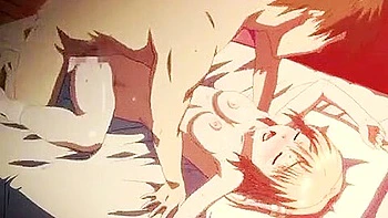 Naked on the bed, doing cunnilingus and thrusting in