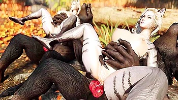 Two Catgirl Fake twin Step sisters Fucked By Two Werewolves 2