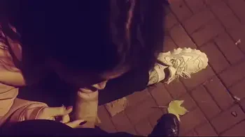 Risky blowjob to a stranger in a public