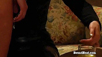 Submissive Lesbian Slave Receives Big Viing Strapon From Mistress