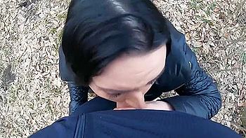 Blow-job In The Woods With My Husband Friend- Down-jacket Fetish 249 - Preview