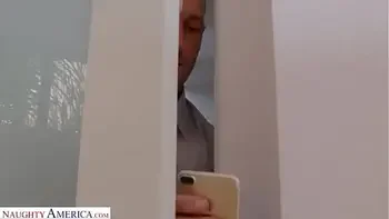 Naughty America - Aila Donovan fucks in the bathroom