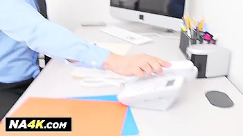 August Skye Chugs And Rides Big White Cock In Exchange For A Promotion