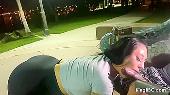 Outdoor Night Blowjob - Yvonne Carlo & Louie Smalls