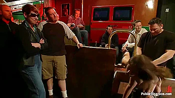 First Timer Disgraced In A Public Bar With Jynx Maze And John Strong