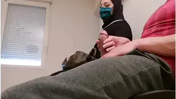 Pervert doctor puts a hidden camera in his waiting room, this muslim slut will be caught red-handed with empty French ball