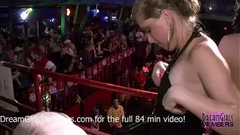 Graphic Upskirt Closeups & Tit Flashing At Spring Break Club