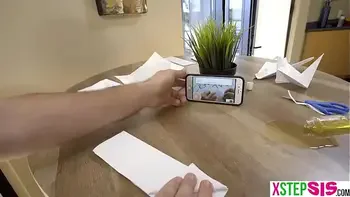 My tight teen stepsister got stuck and I took advantage