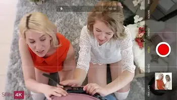 Two slutty girlfriends have a threesome with one horny man