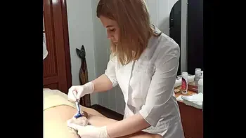 Depilation mistress SugarNadya makes a haircut with a pubic,dick trimmer and anus shaving - I put it on all fours