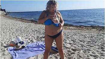 Smoking With Naked Big Boobs. Public