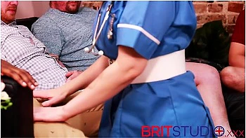 British Student Nurse Gives All Her Patients Blowjobs In The Waiting Room