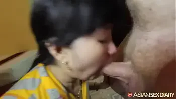 Horny Chinese MILF attacks European penis with extreme vigor