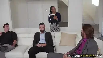 Ebony Cali Caliente's Training Turns To Gangbang