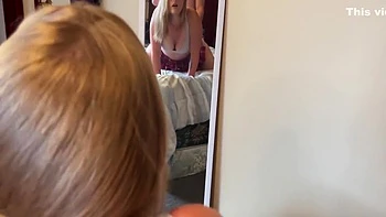 Blonde Girl Gets Her Pussy Covered In Cum