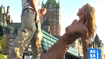 A Beautiful Blonde Girl Fucks Outdoor