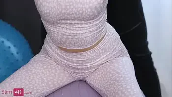 Teen gets banged on fitball