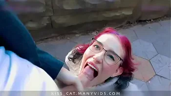 KISSCAT Love Breakfast with Sausage - Public Agent Pickup Russian Student for Outdoor Sex