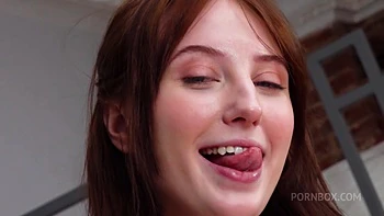 Emma Korti gets fountain pee in the throat & her first double