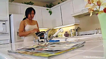 Hairy girl Max Makita may not finish breakfast - WeAreHairy