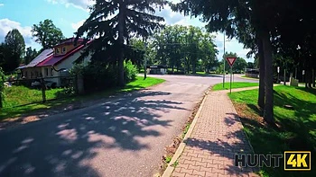 HUNT4K. Redhead babe was really shy to fuck while girlfriend was watching