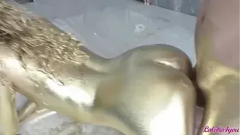 Paints Herself and Rides a Cock - Deepthroat and Doggystyle Fuck - Laloka4you