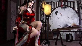 3D Cute Asian Babe Wearing Sexy Dress Got Fucked by Fat Dick