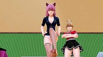 A Night with two Cats - 3D Hentai