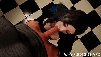 3D Big Boobs Slut Asian BBW Cheating with Big Cock in the Bathroom