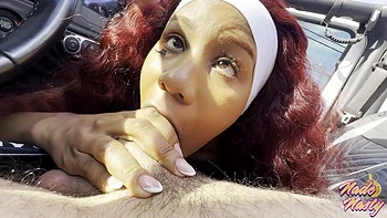 Sneaky Car Blowjob With Jenna Foxx