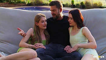 Beautiful Girls And Share One Big Dick Outdoors, Sucking And Fucking On The Lawn With Juan Lucho, Matty Perez And Tiffany Tatum