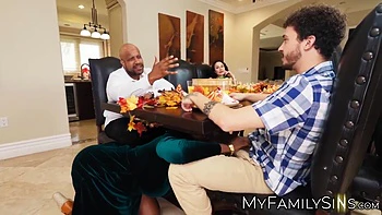 Ebony Milf Gets Thanksgiving Cum From Future Stepson In Law - Yum Thee Boss