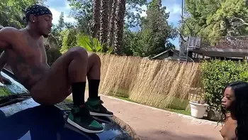 Fucked my cheating boyfriends homie on top of his car