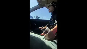 Lesbian Gives Friend Handjob In Car